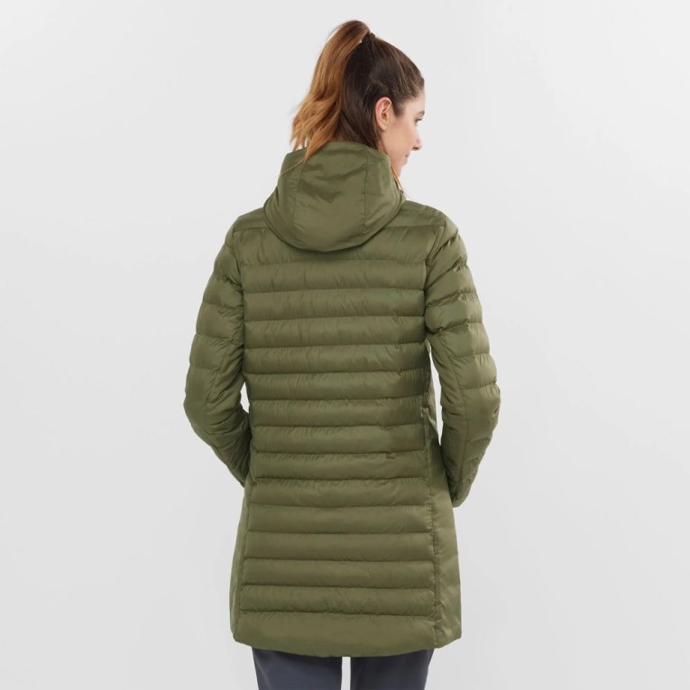 Olive Salomon Essential Xwarm Long Women's Insulated Jackets | IE MT4718